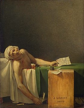  Jacques-Louis David, “La muerte de Marat” (1793).